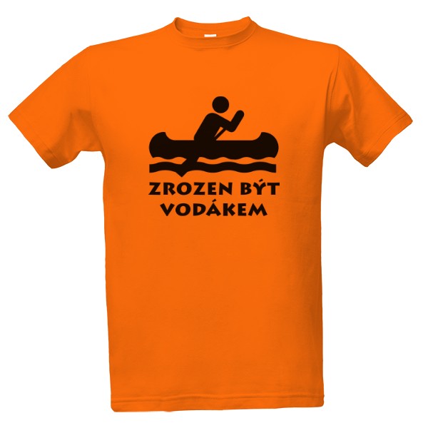 Tričko s potiskem Zrozen být vodákem - černý