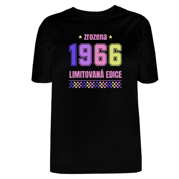 Tričko s potlačou Zrozena 1966 limitovaná edice pastelové barvy