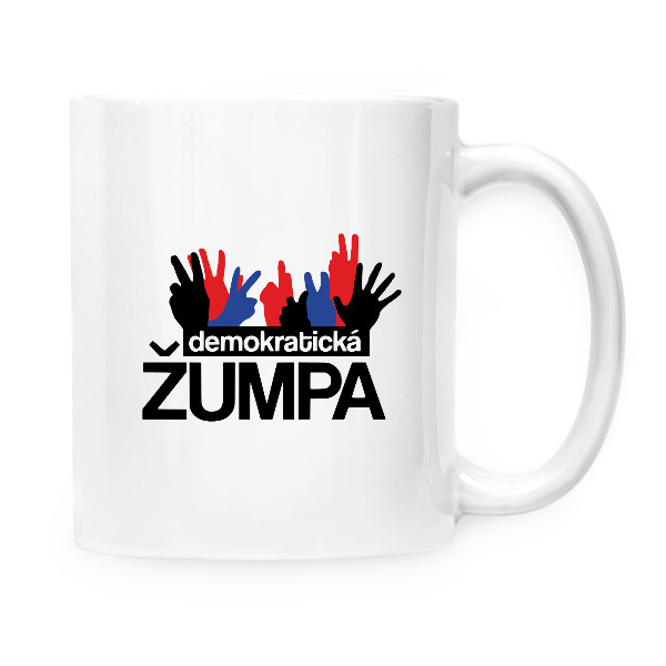 Cup white s potiskem Žumpa Hrníček - Bílý