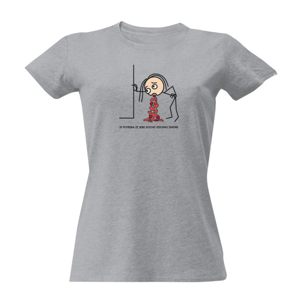 Tričko s potiskem zvracení citů D